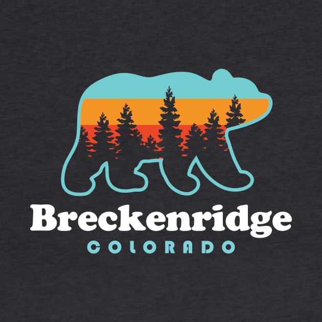 Breckenridge Colorado Bear Trees Retro by PodDesignShop